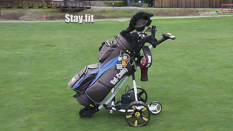 Batcaddy electric golf caddy on a fairway
