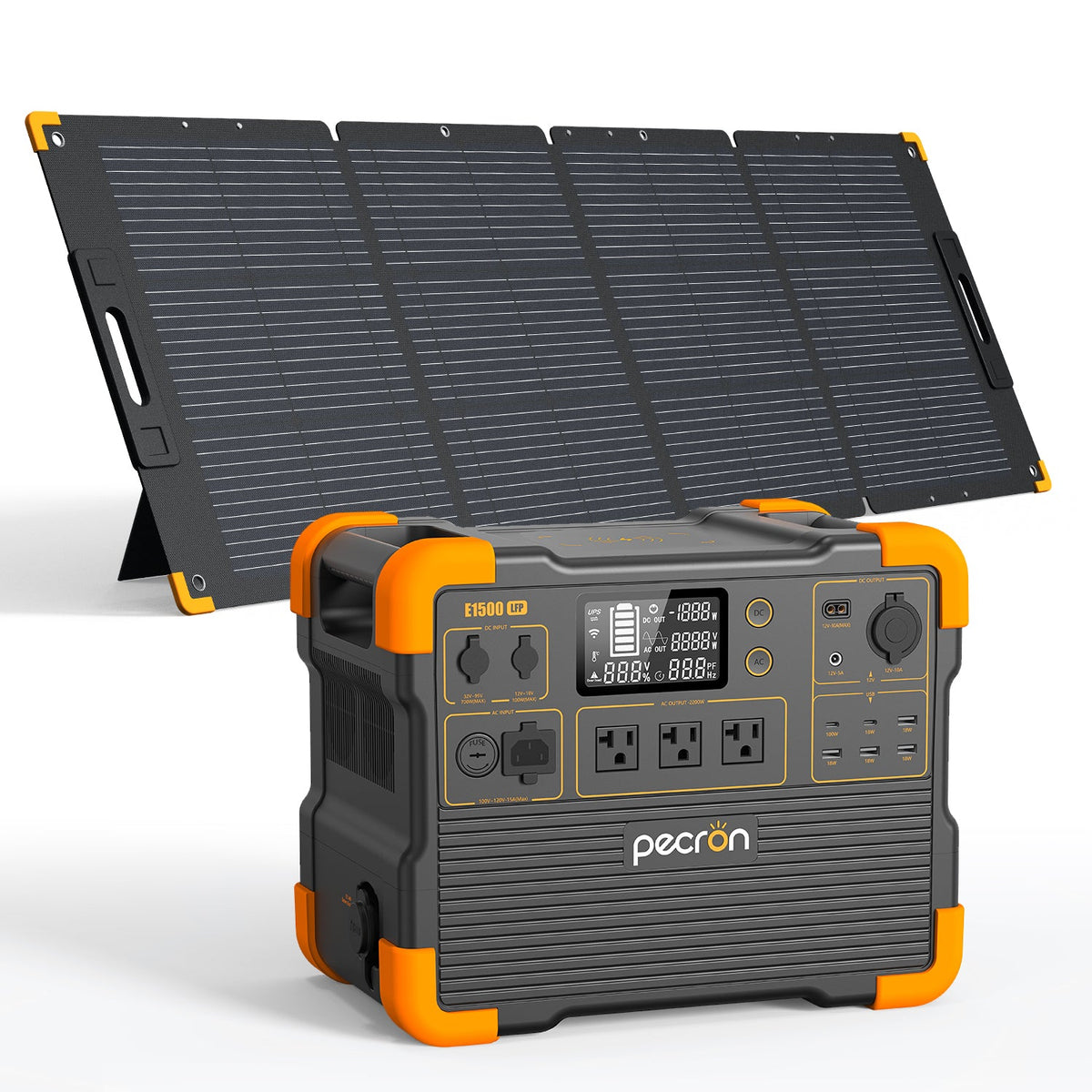PECRON E1500LFP Solar Generator Kit – 2200W, 1536Wh LiFePO4 Power Station