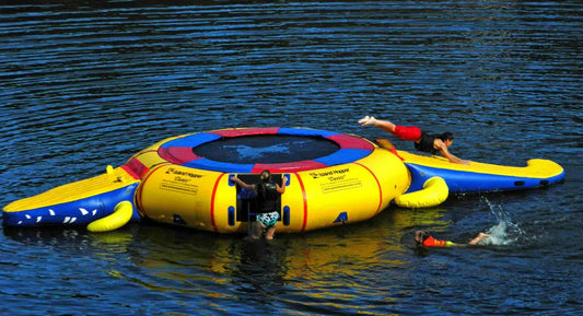 Island Hopper 15' Gator Water Park with Classic Water Trampoline