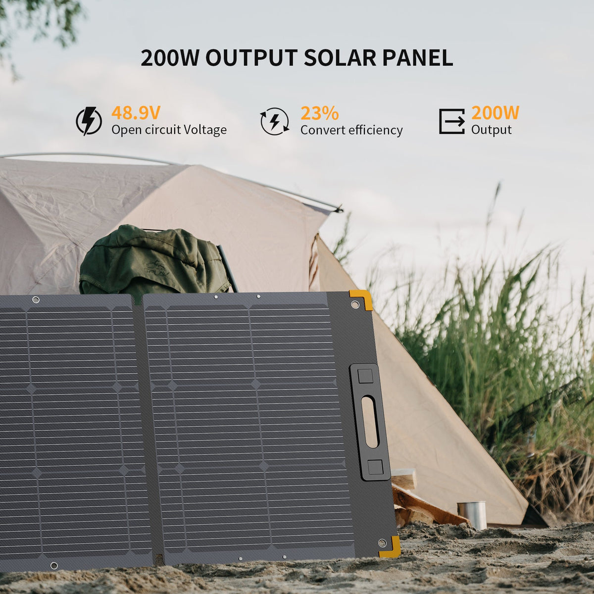 PECRON PV200 200W Portable Solar Panel – Waterproof IP67, High-Efficiency Monocrystalline