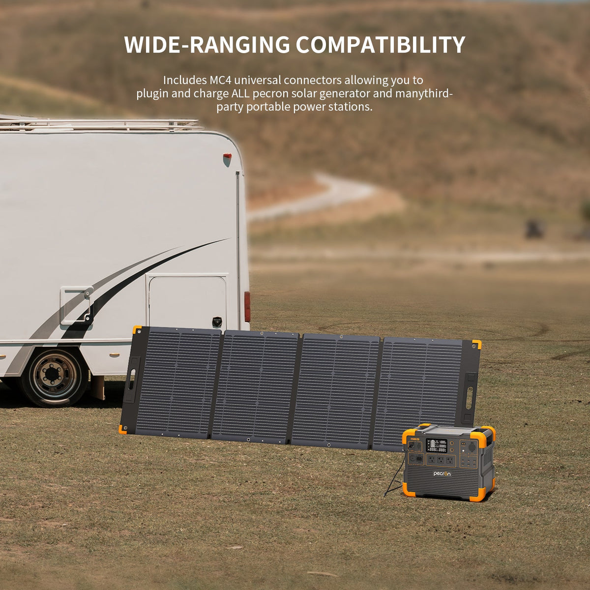 PECRON PV200 200W Portable Solar Panel – Waterproof IP67, High-Efficiency Monocrystalline