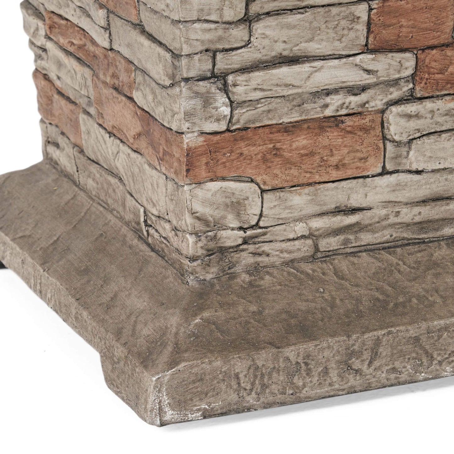19" Outdoor 40K BTU Natural Stone Fire Column (SAK36771) - Stone Gray