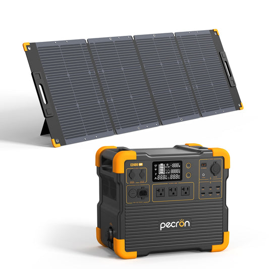 PECRON E2400LFP Solar Generator Kit – 2400W, 2048Wh LiFePO4, 800W Solar Power