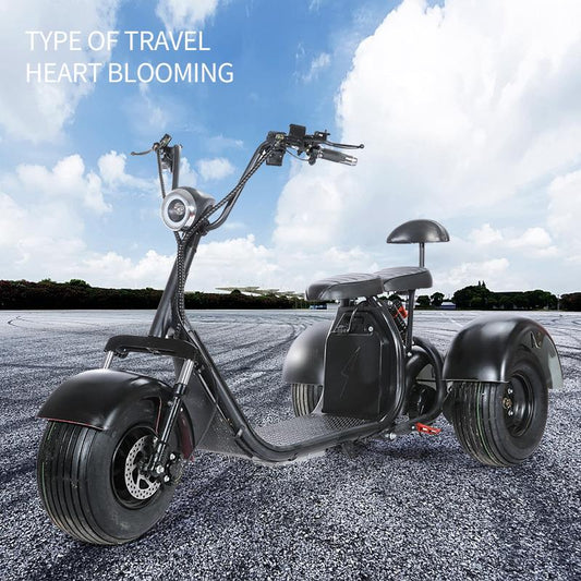 SoverSky T7.0 Electric Fat Tire Trike Scooter – 2000 W, 60 V 20 Ah (Up to 35 mi Range)