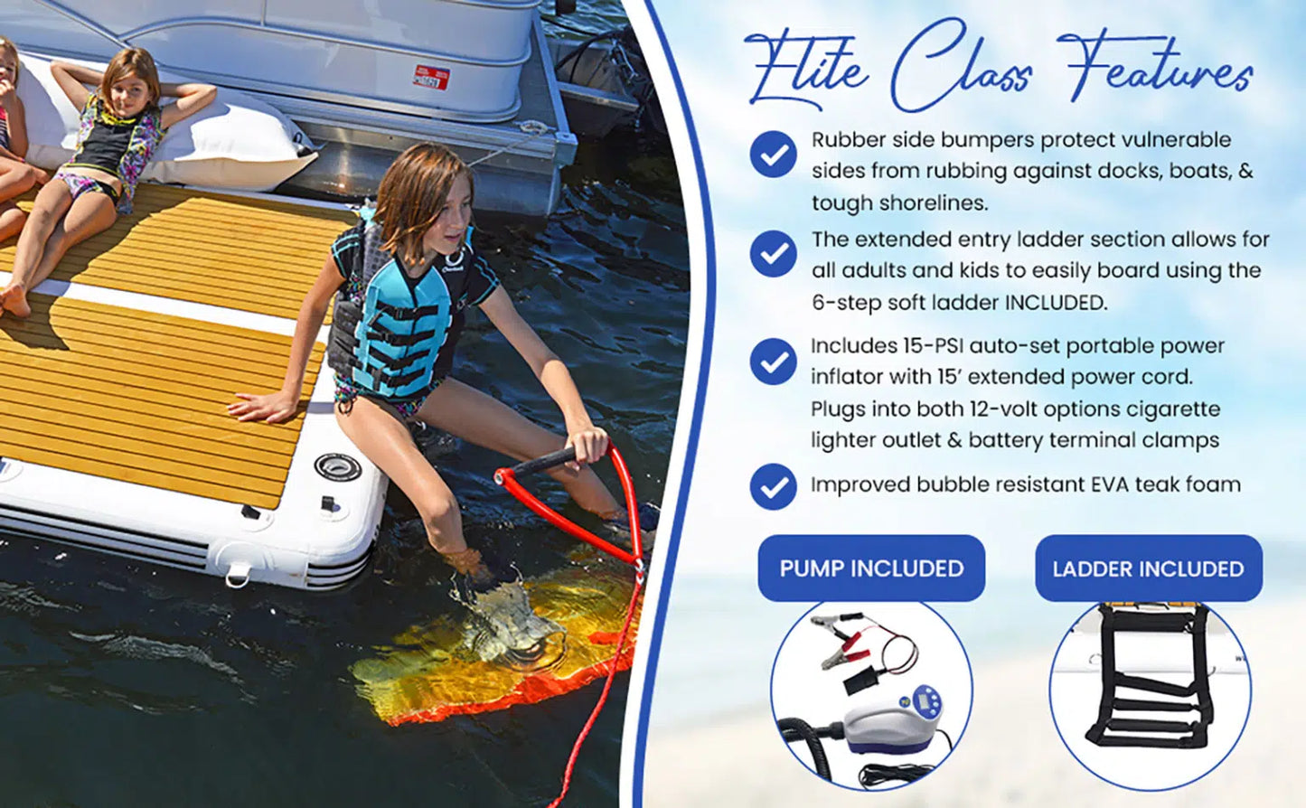 Island Hopper Elite Class Patio Dock 15' x 6' Floating Platform