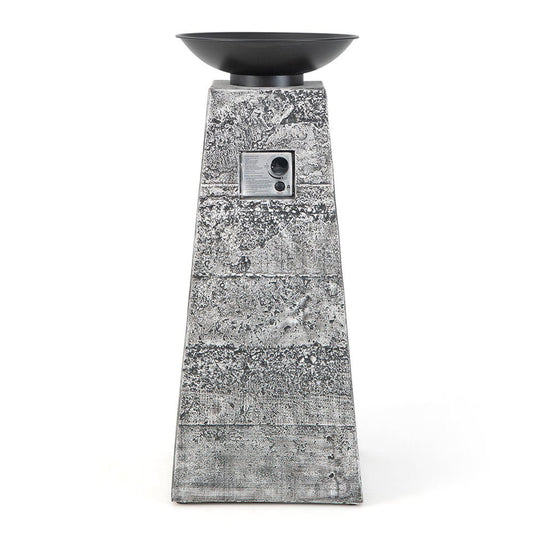 48″ Outdoor Propane Fire Bowl Column with Cover & Lava Rocks