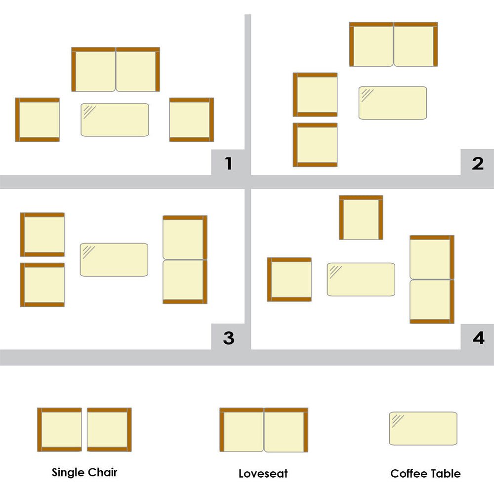 4‑Piece Outdoor Rattan Patio Furniture Set with Cushions & Coffee Table