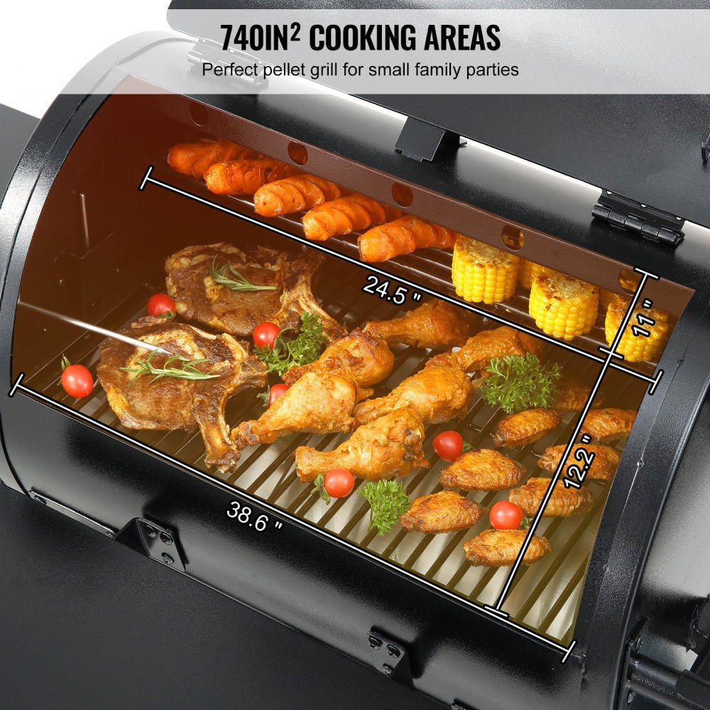 53" Heavy Duty Portable Wood Pellet BBQ Grill With Cart