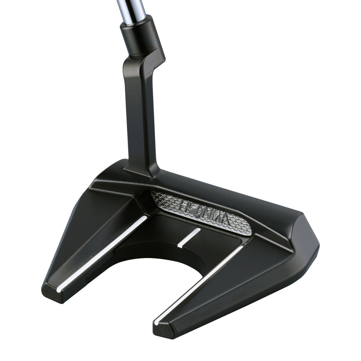 Honma BERES P303 Black putter address view – high-MOI mallet head with black finish and toe-heel weighting