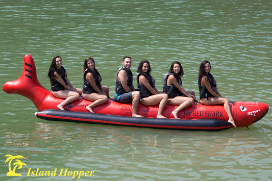 Island Hopper Red Shark 6 Person Elite Class Banana Boat Towable Tube