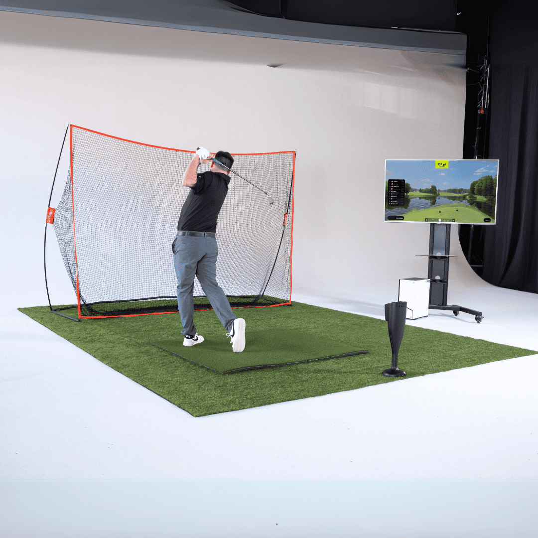 Red Stakes Golf RSG One Starter Bundle in home golf simulator