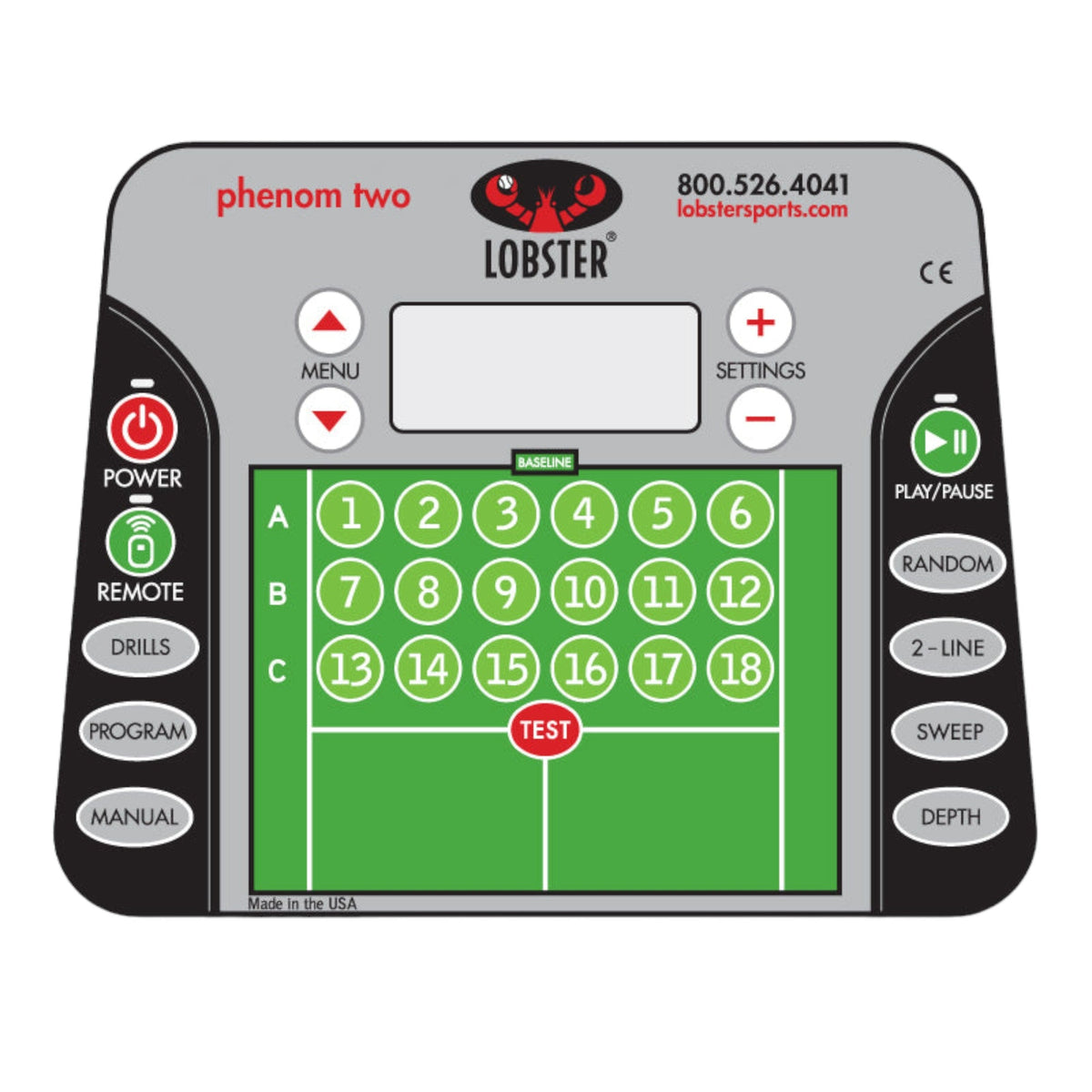 Lobster Sports Phenom® Two – Fully Programmable Commercial Tennis Ball Machine