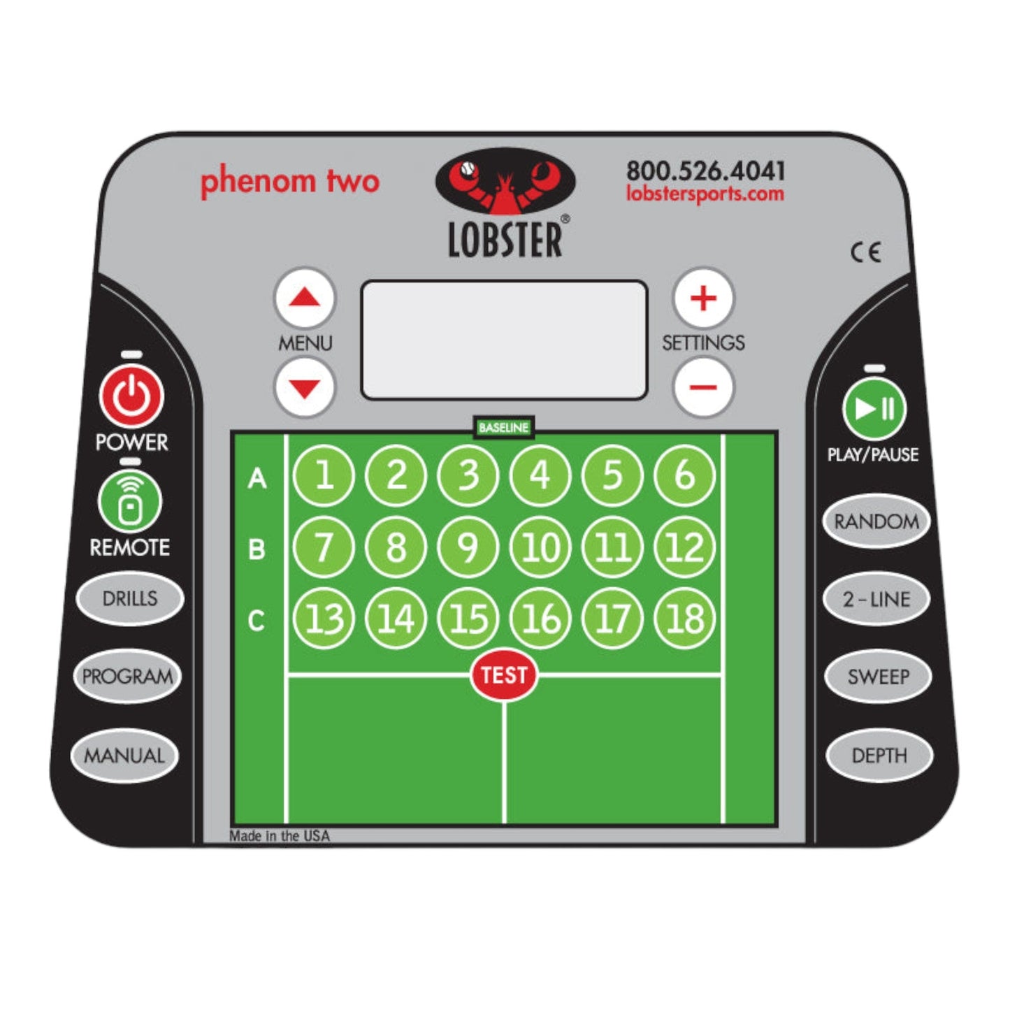 Lobster Sports Phenom® Two – Fully Programmable Commercial Tennis Ball Machine
