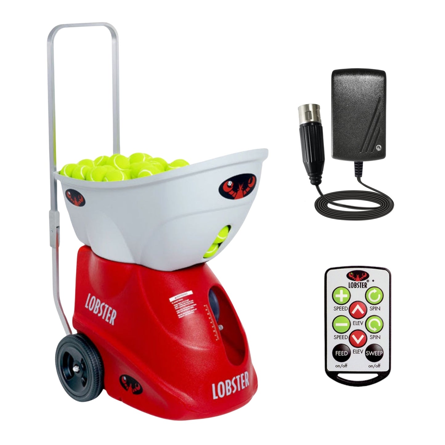 Lobster Sports Elite Three Tennis Ball Machine – Triple Oscillation & 2-Line Drills