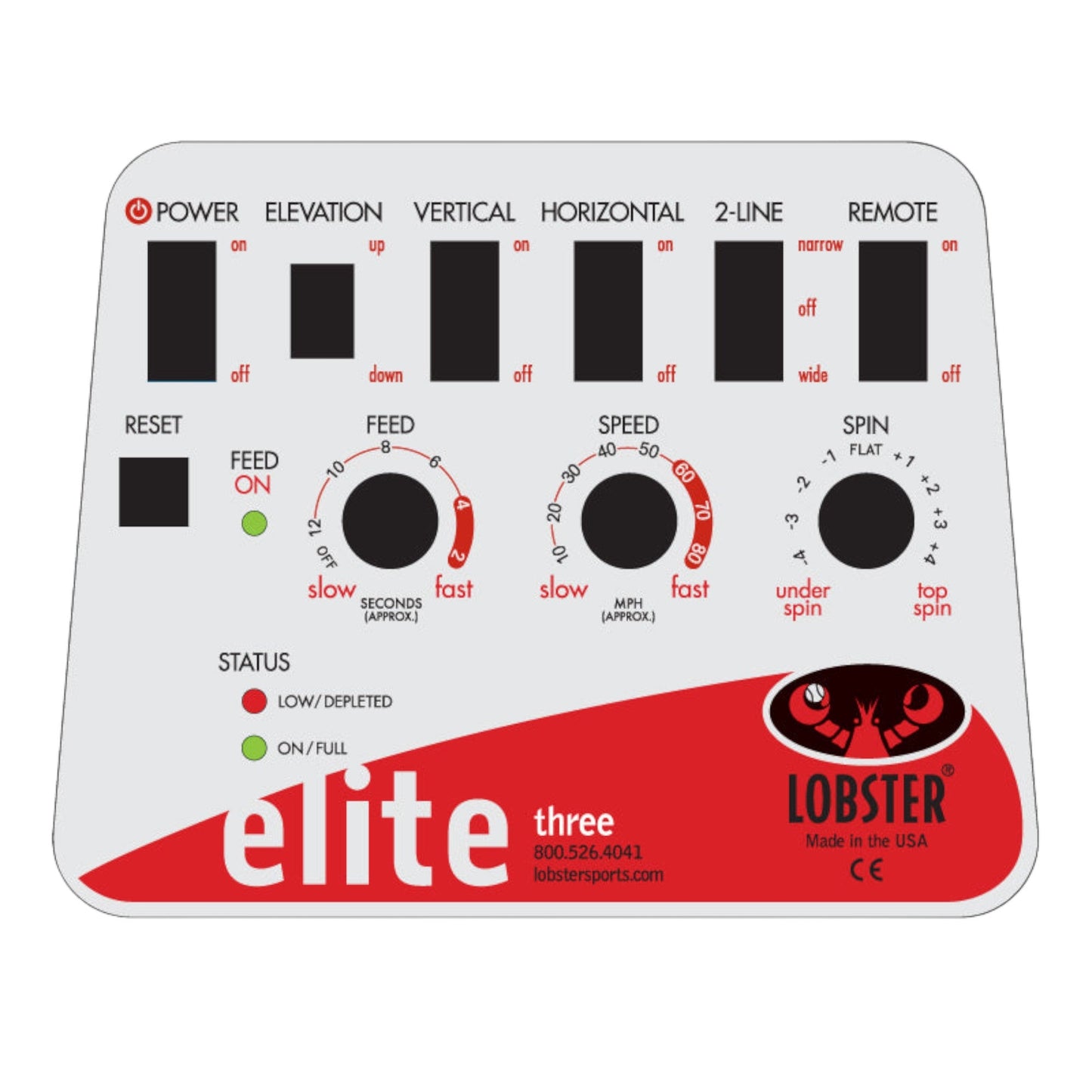 Lobster Sports Elite Three Tennis Ball Machine – Triple Oscillation & 2-Line Drills