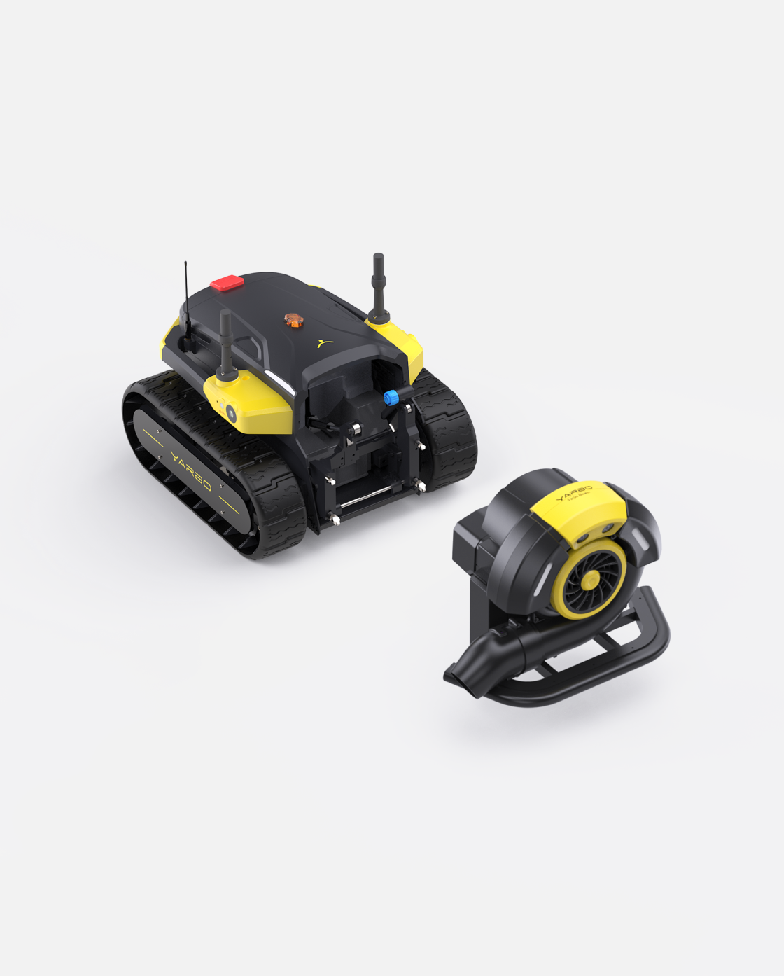 Yarbo Core with leaf blower module side profile