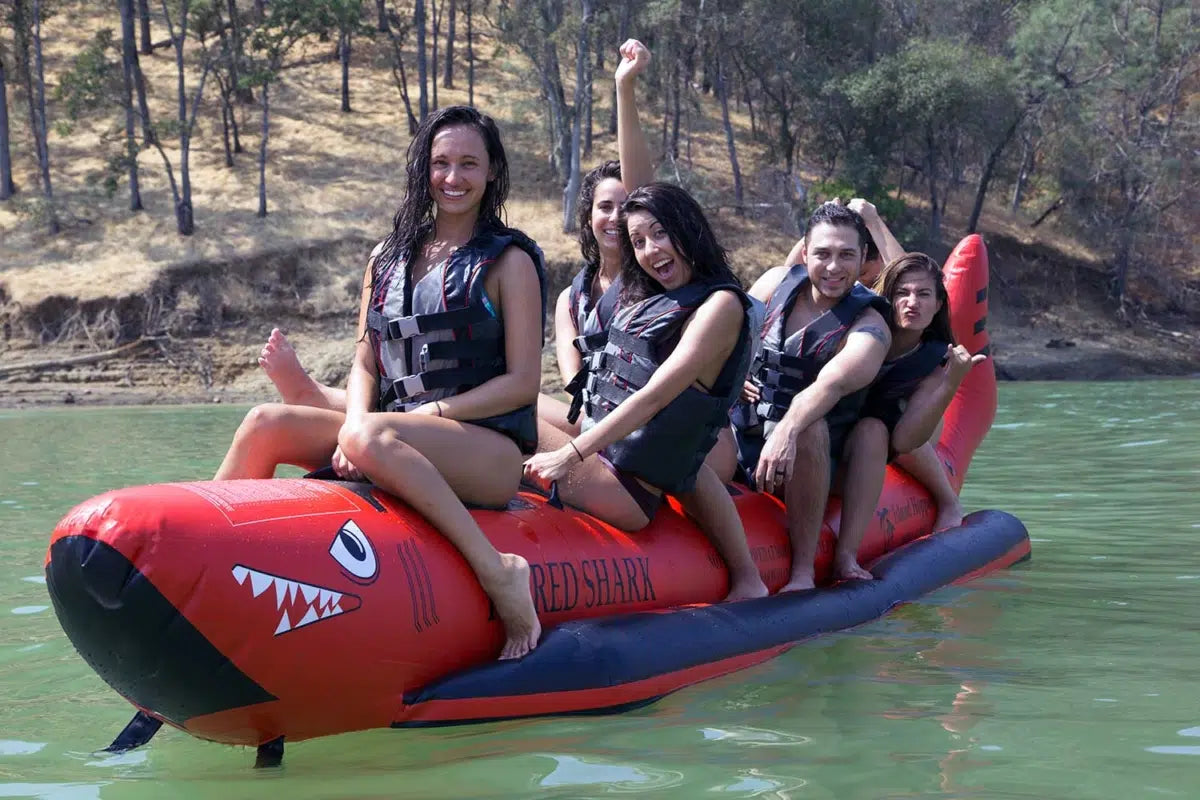 Island Hopper Red Shark 6 Person Elite Class Banana Boat Towable Tube