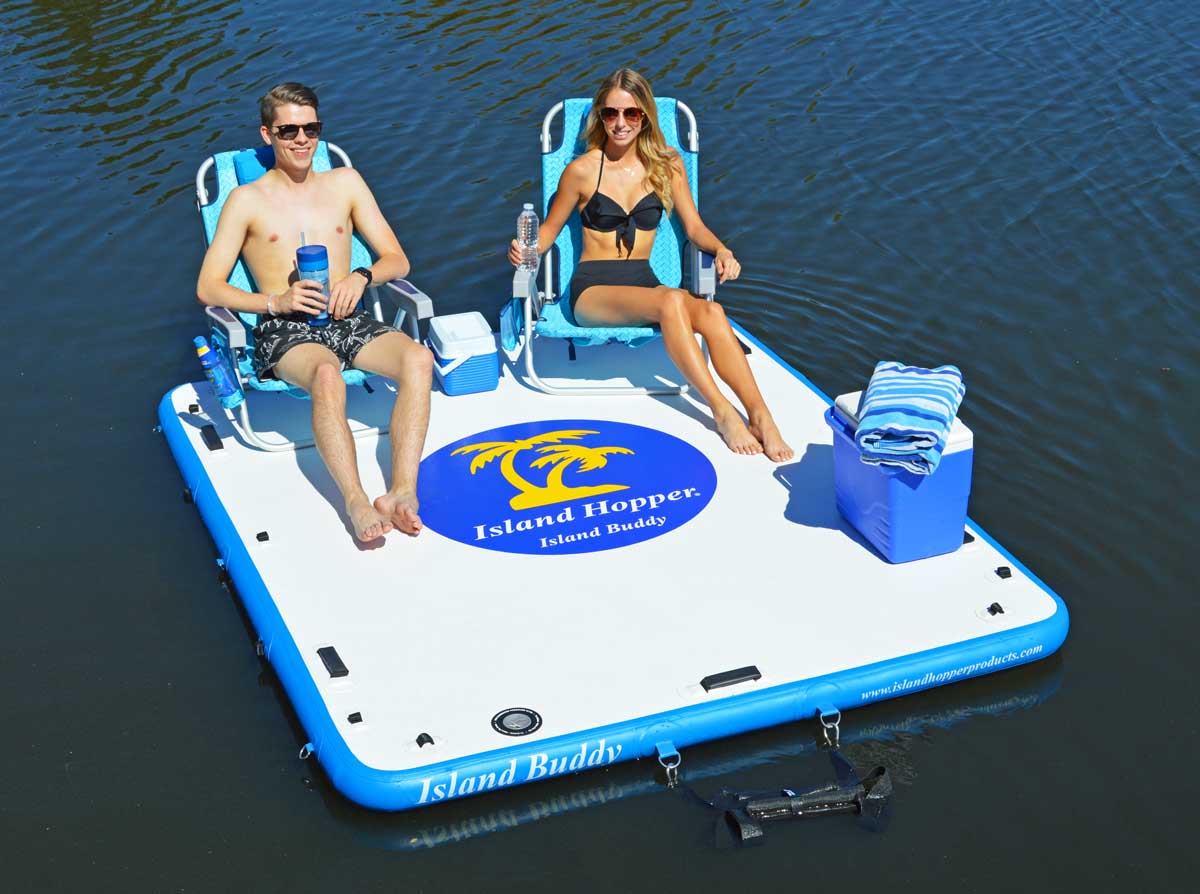Island Hopper Island Buddy 8' x 6' Inflatable Water Platform & Dock