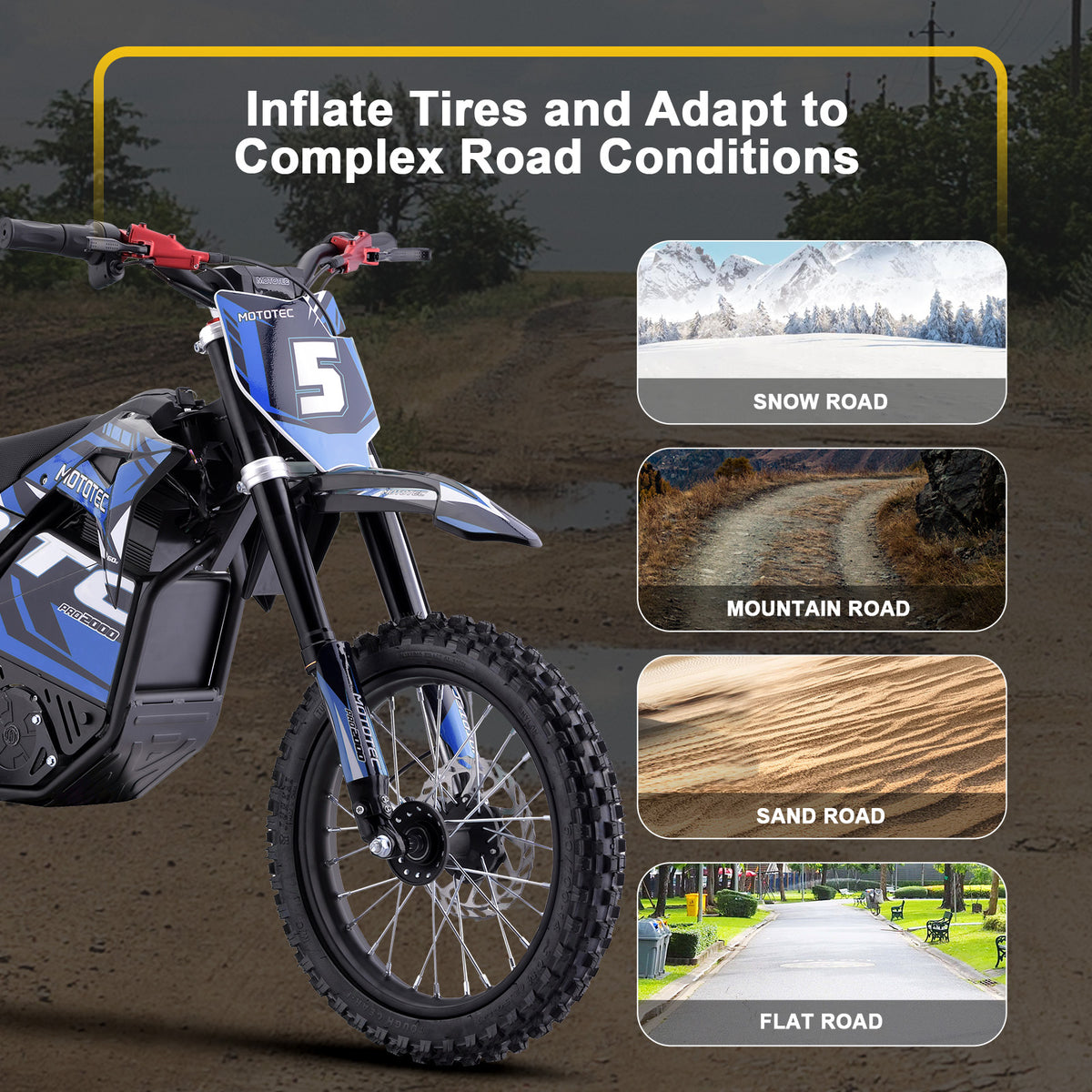 MotoTec 60V 2000W Pro Electric Dirt Bike Lithium HP115E – 40 MPH