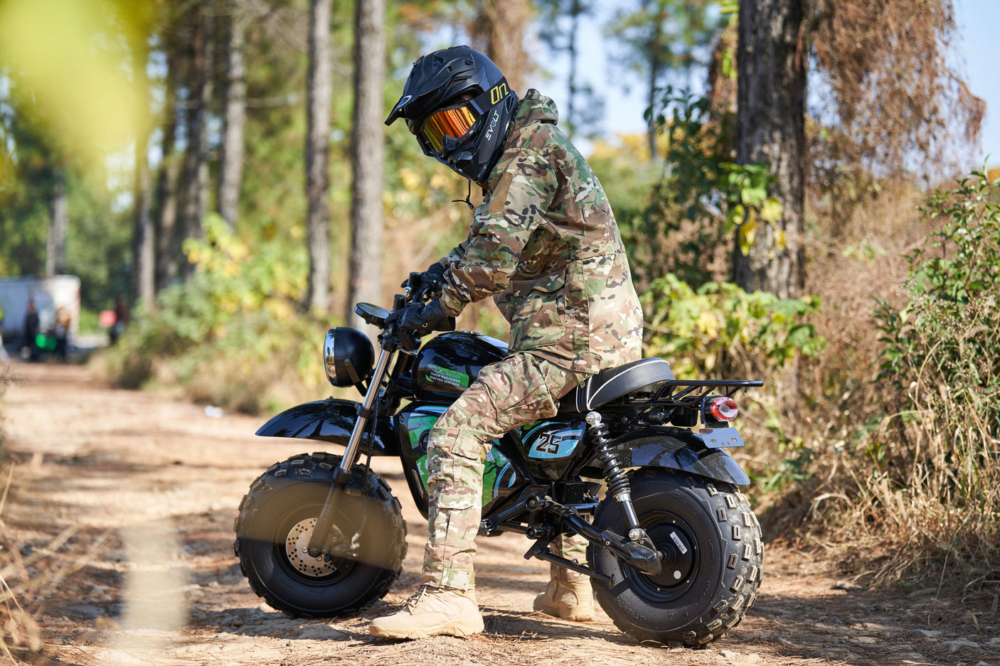 MotoTec 60 V 1500 W Electric-Powered Mini Bike – Black Retro Design with Modern Safety