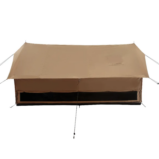 Brown camping tent on a white background