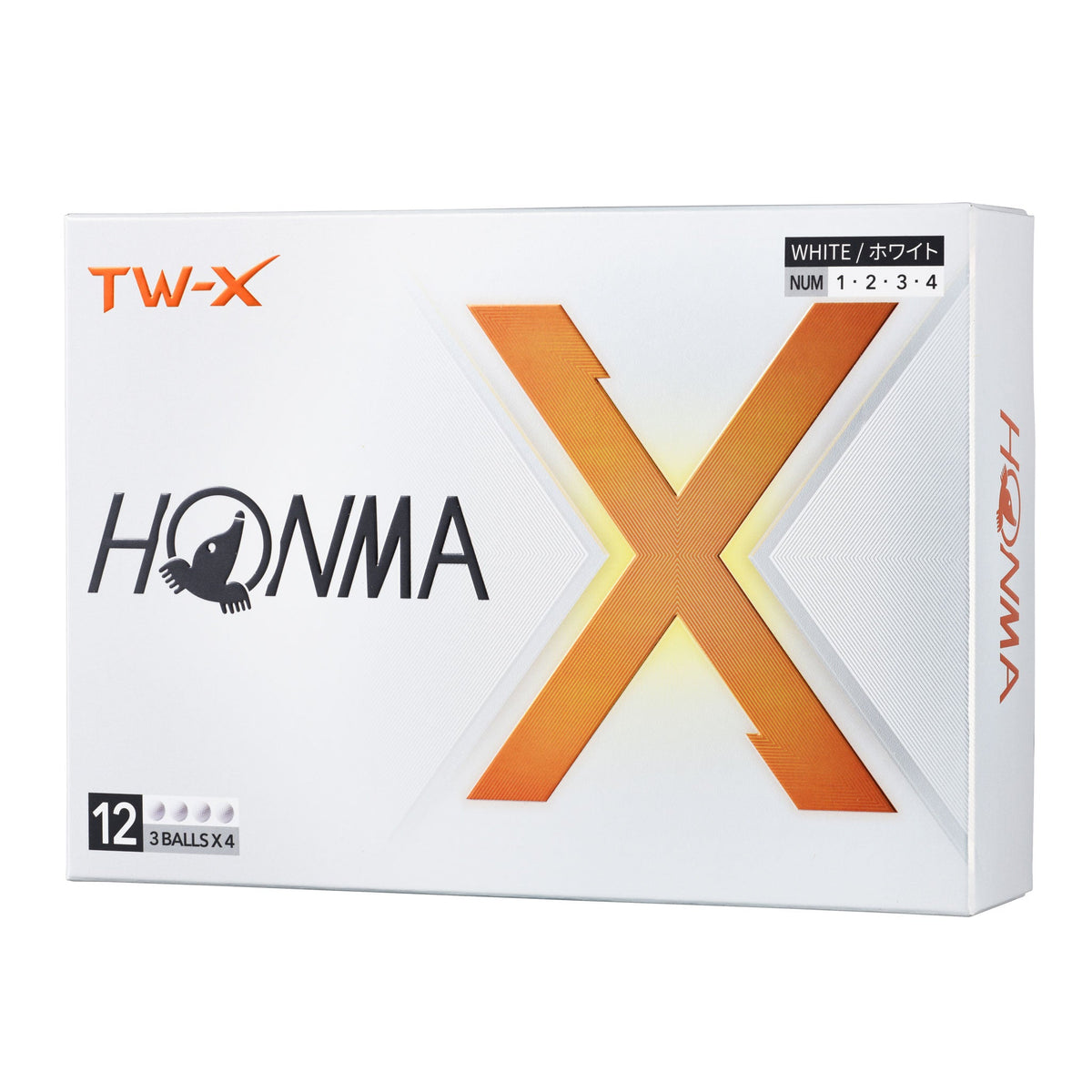 Honma TW-X Golf Balls – 12-Pack (3-Ball x 4 Sleeves), 3-Piece Urethane