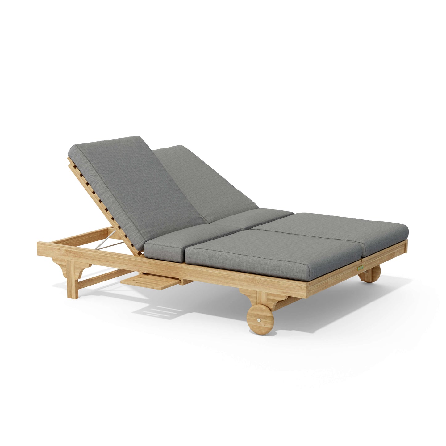 Anderson Teak BEL-AIR Double Sun Lounger – Solid Teak, Dual Position Seating, Slide-Out Trays