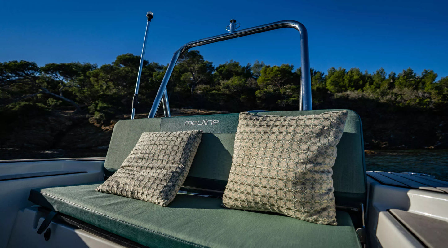 Rear sundeck of Zodiac Medline 5.8 converted from bench seat