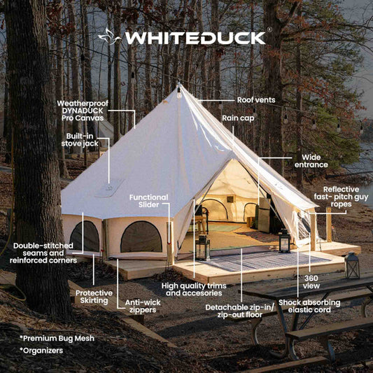 WhiteDuck Outdoors 13' Avalon Bell Tent | Luxury 4-Season Canvas Tent