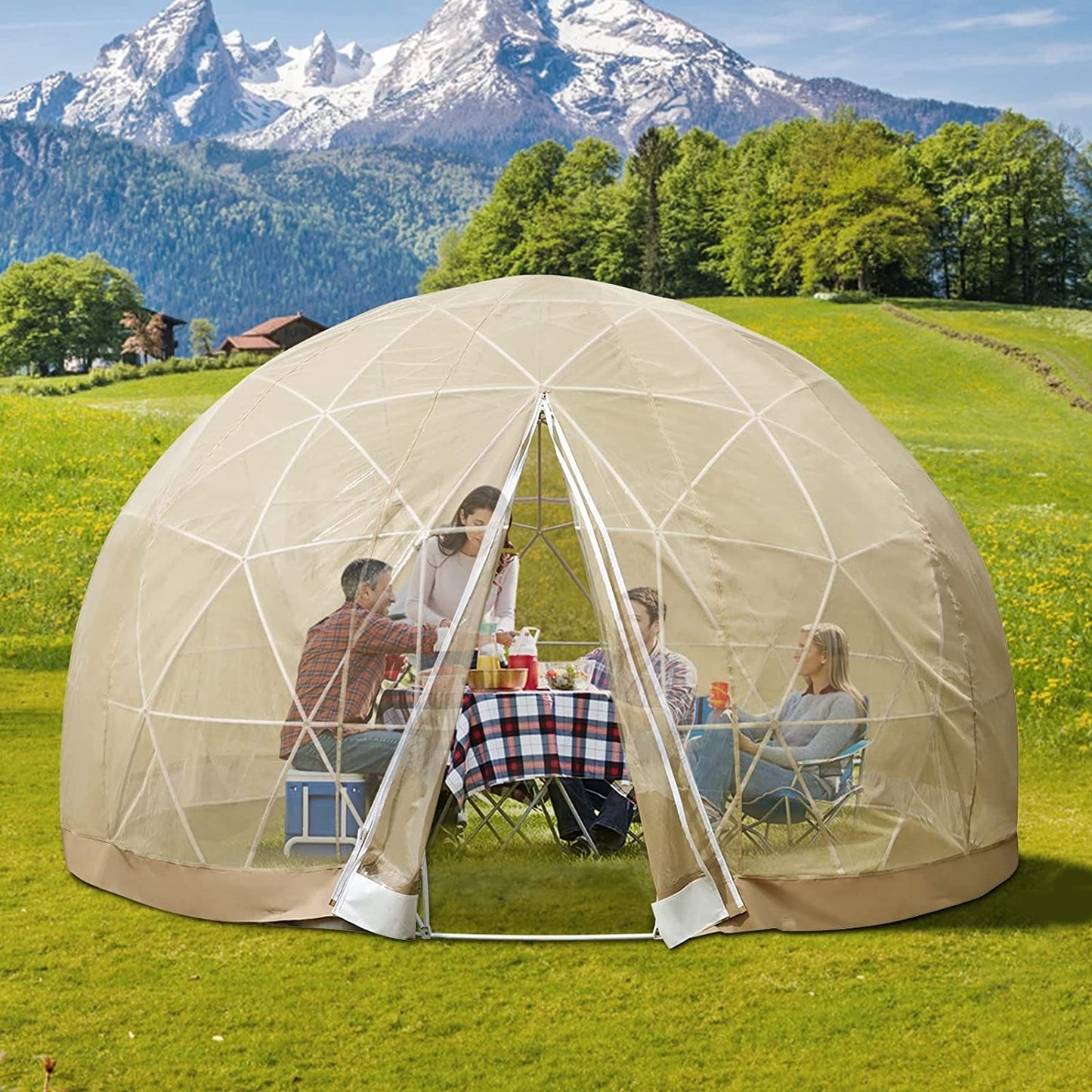 Extra Large 12FT Outdoor Igloo Garden Greenhouse Dome Tent – All‑Weather, UV‑Resistant, 10‑Person Capacity