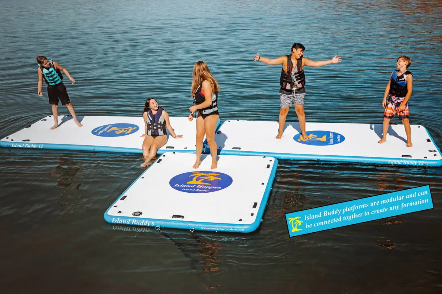 Island Hopper Island Buddy 12' x 6' Inflatable Water Platform & Dock