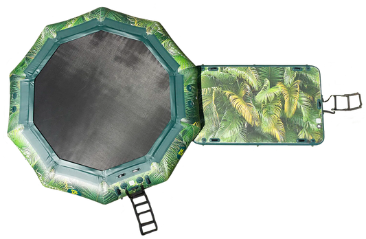 Island Hopper 15' Lakeside Water Bouncer with Tropical Graphics