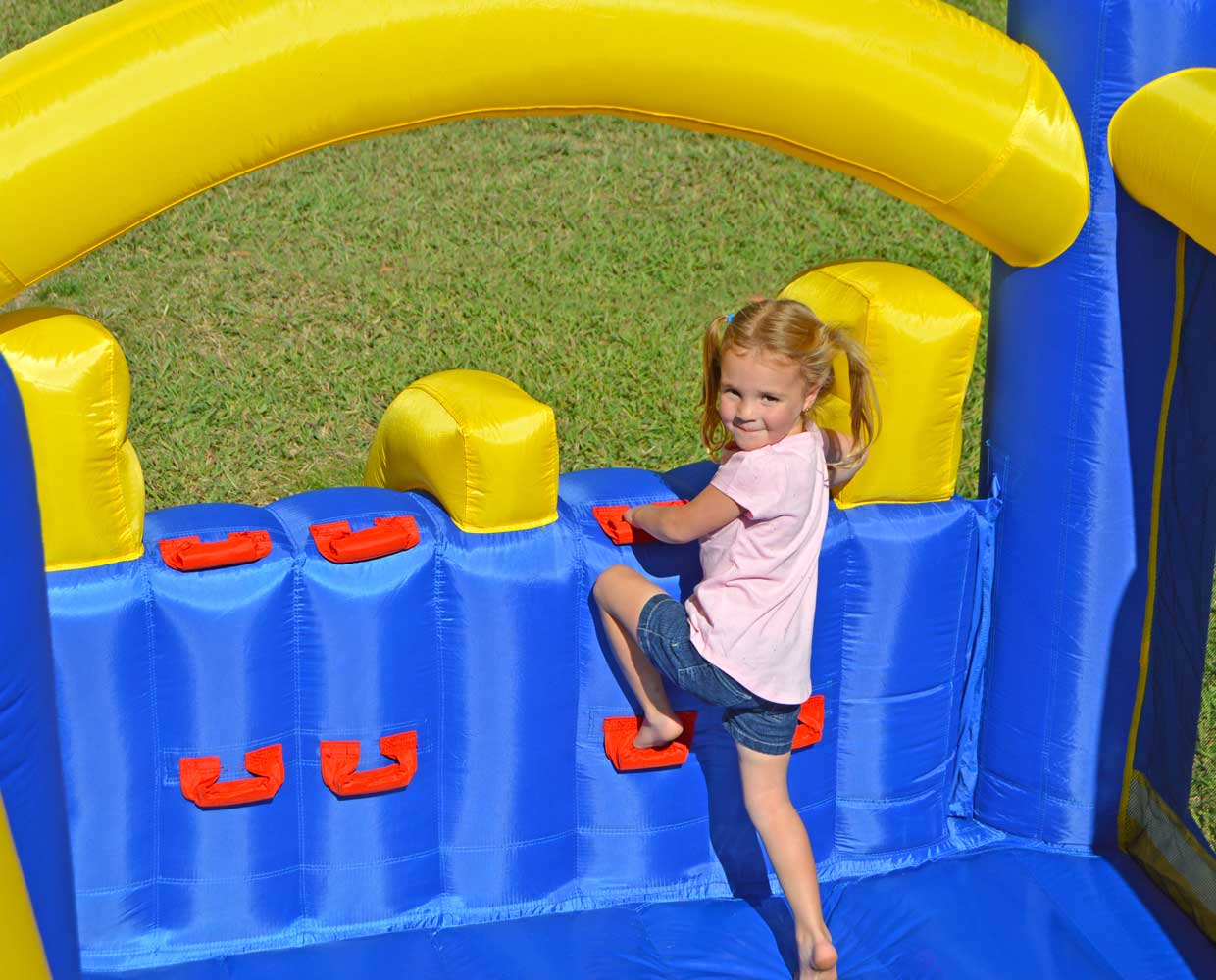 Island Hopper Racing Slide and Slam Kids Bounce House