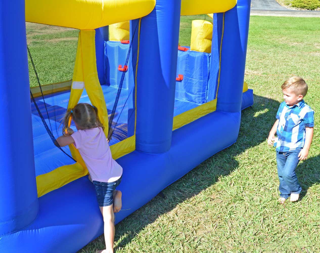 Island Hopper Racing Slide and Slam Kids Bounce House
