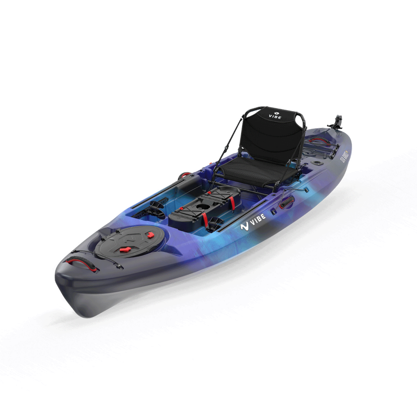 Side view of the Vibe Sea Ghost 110 showcasing its sleek hull design