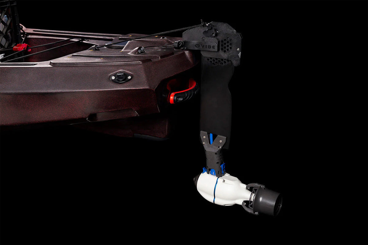 Bixpy Jet motor installed on Gravity Rudder of Shearwater 125 kayak
