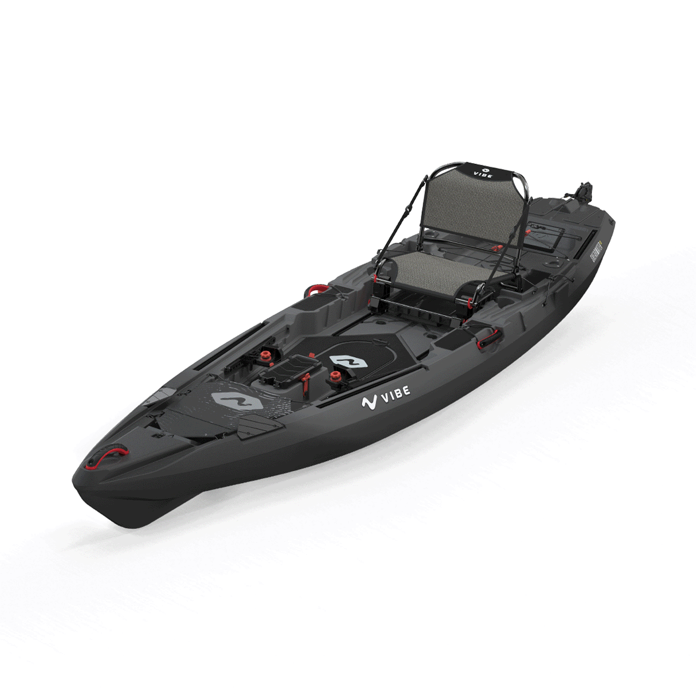Side profile of Shearwater 125 fishing kayak on open water