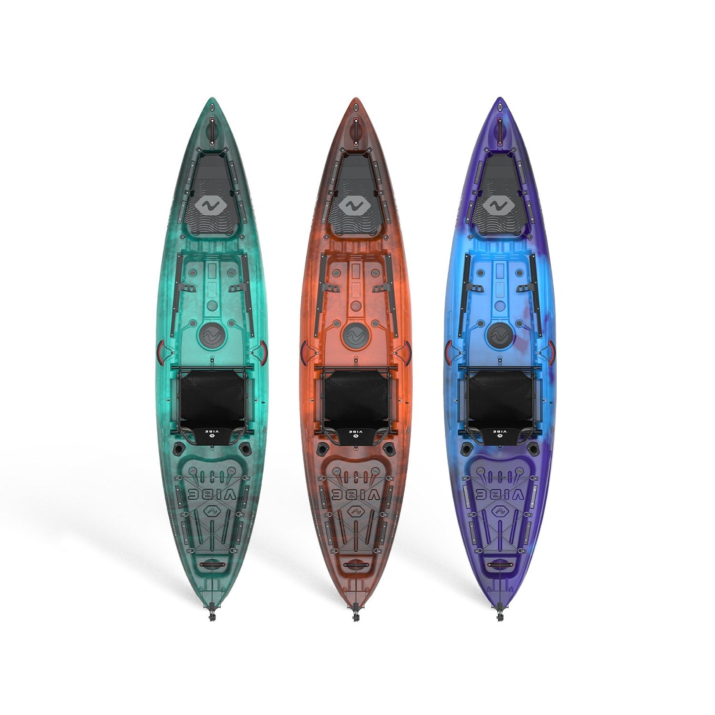 Top view of Vibe Yellowfin 120 showcasing open cockpit and storage areas