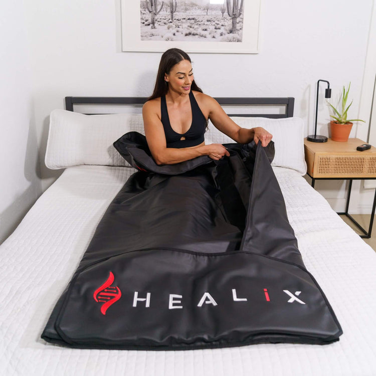 HEALiX infrared sauna blanket and PEMF mat collection offering advanced wellness benefits for relaxation, detoxification, and holistic health