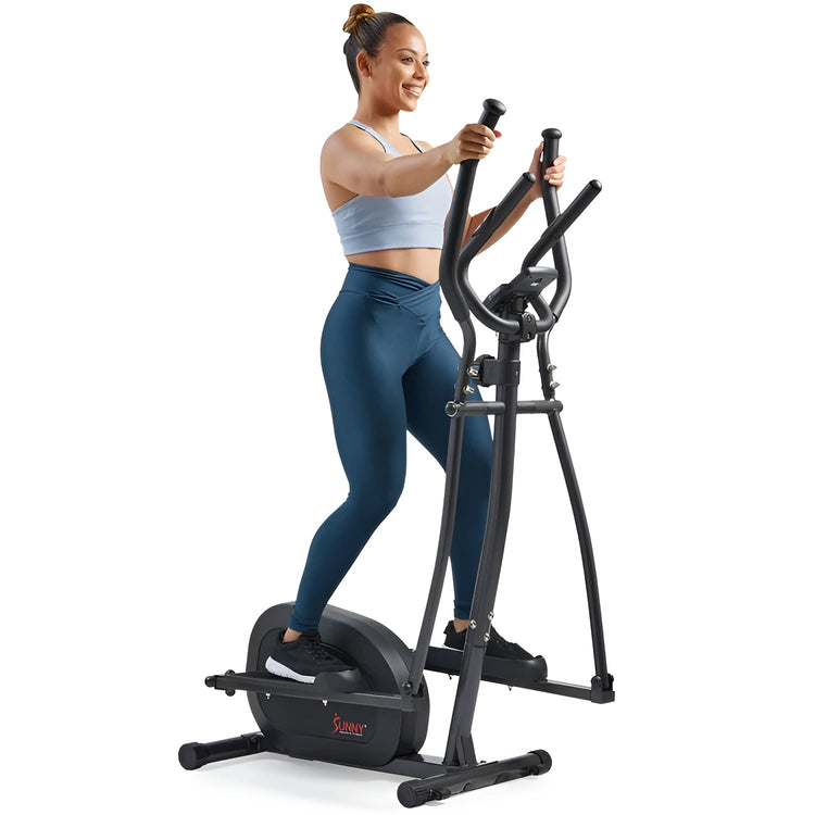 Compact elliptical trainer in a modern home gym – ideal for low-impact workouts