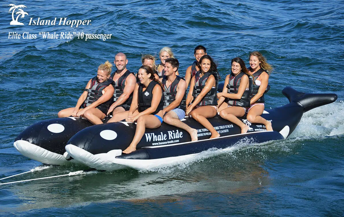 Island Hopper water trampoline for lakefront fun