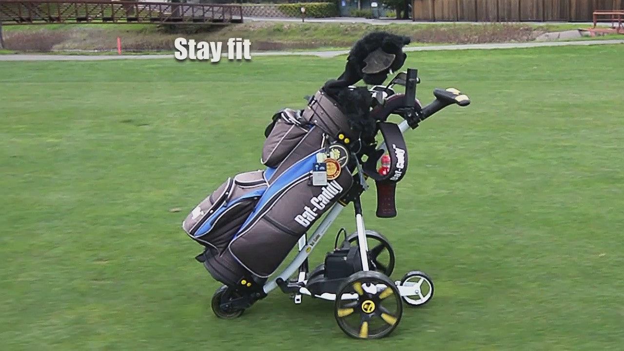 Batcaddy electric golf caddy on a fairway
