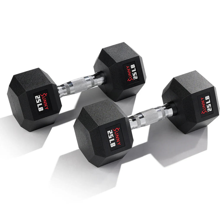 Set of premium rubber-coated dumbbells on a gym floor – The Prime Pinnacle