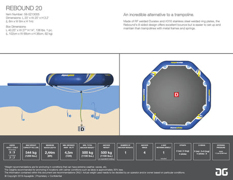 Aqauglide Rebound 20 - Inflatable Water Trampoline