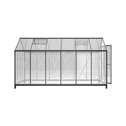 [08X12FT] Large Outdoor Heavy Duty Polycarbonate Walk-In Greenhouse With Double Swing Doors And Two Ventilation Windows (SAK73651)
