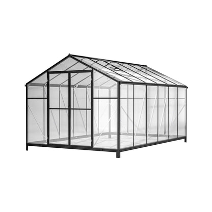 [08X12FT] Large Outdoor Heavy Duty Polycarbonate Walk-In Greenhouse With Double Swing Doors And Two Ventilation Windows (SAK73651)