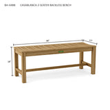 Anderson Teak Casablanca 2-Seater Backless Bench [BH-448B]