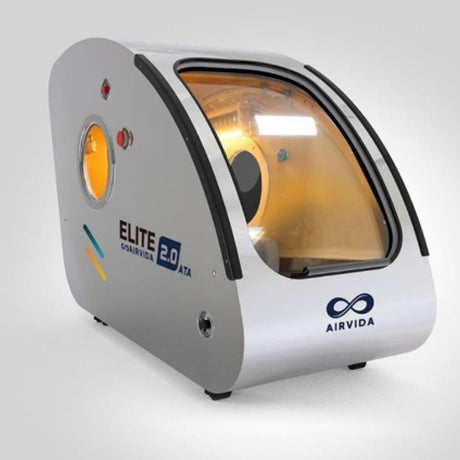 Airvida Elite 1.3–2.0 ATA Hard Shell Sitting Hyperbaric Chamber — Stainless Steel Wellness System