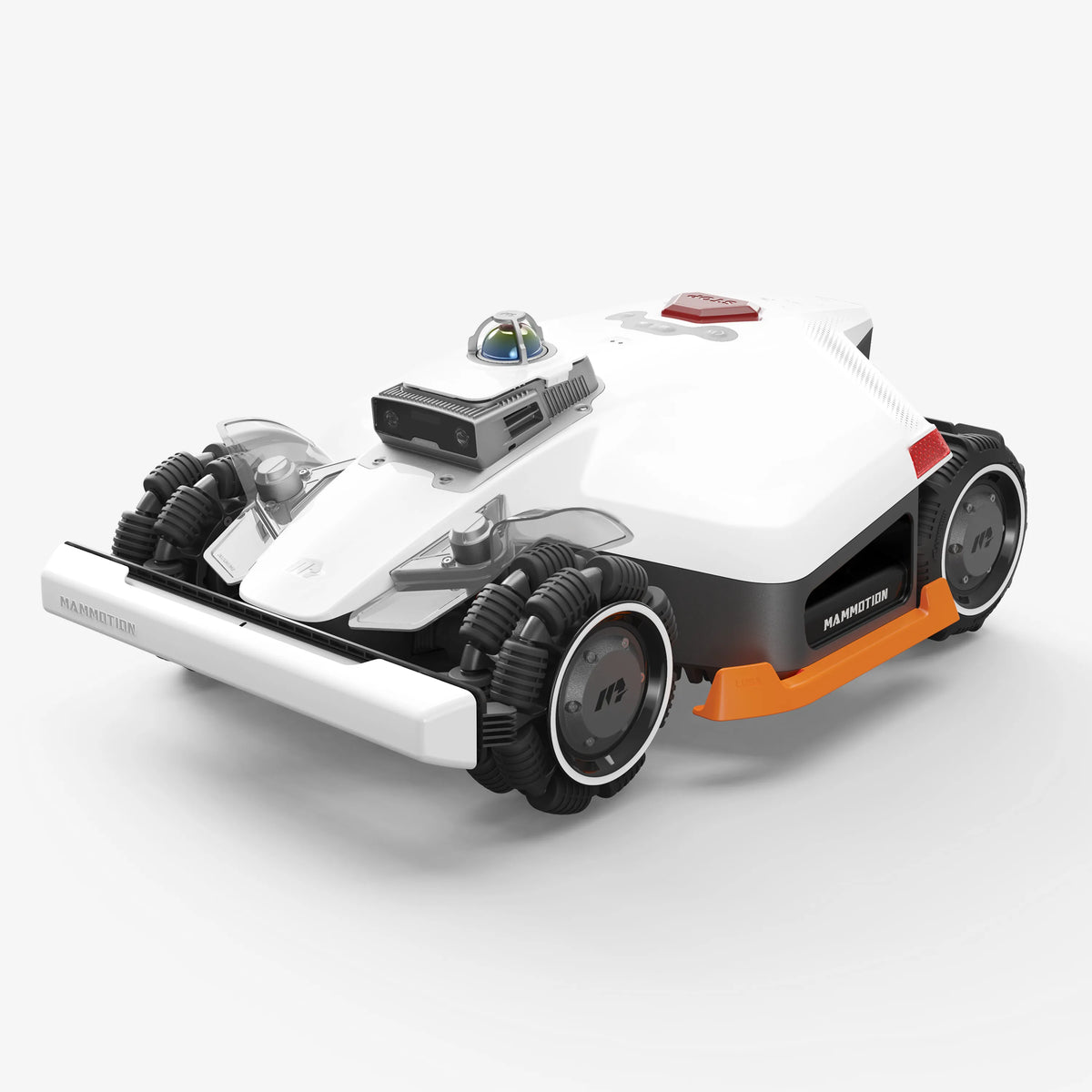 Mammotion LUBA 3 AWD wire-free robot lawn mower side view – 41 lb AWD robot mower with 360-degree LiDAR and Tri-Fusion positioning system