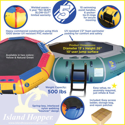 Island Hopper 13' Bounce N Splash Water Bouncer